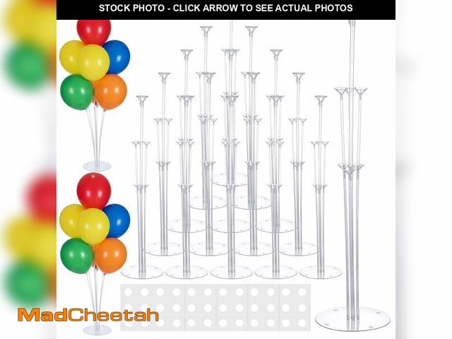 Lot 74-14145993 - Ckhoid 15 Set Balloon Stands for Table, Balloon Holder Sticks with Base, Table Top Balloons Float St...