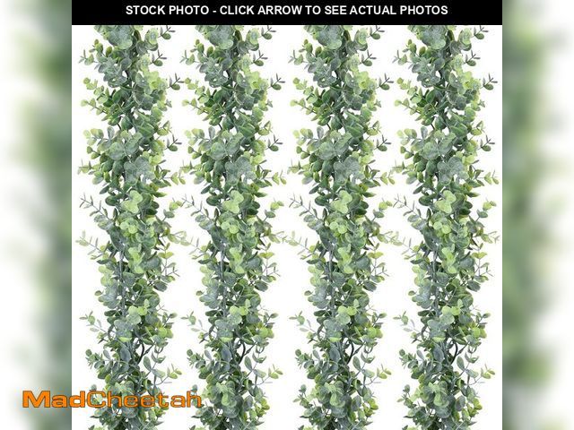 Lot 74-13568110 - DearHouse 4 Pack Faux Eucalyptus Garland Plant, Artificial Vines Hanging Eucalyptus Leaves Greenery ...