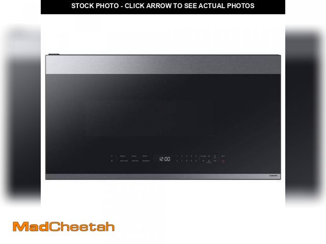 Lot 74-12090635 - Samsung Bespoke Smart 2.1 cu. ft. 1000 W Stainless Steel Over-the-Range Microwave with Auto Connecti...