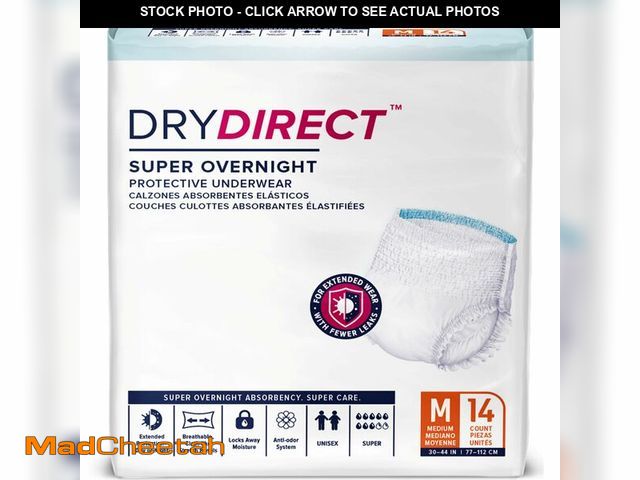 Lot 74-13959815 - Dry Direct Super Overnight Underwear, Soft Cloth-Like Adult Diapers, Overnight Disposable Incontinen...