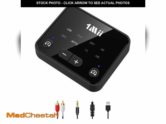Lot 74-14376840 - 1Mii Bluetooth 5.3 Transmitter for TV to 2 Wireless Headphones/Speakers - UNUSED