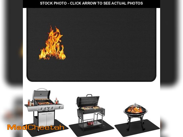 Lot 74-12976794 - Protebox 60 x 40 inch Under Grill Mats for Outdoor Grill, Double-Sided Fireproof Deck and Patio Prot...