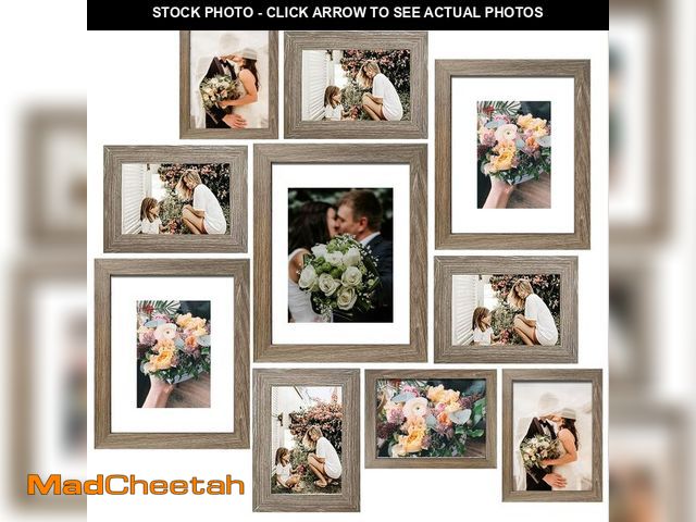 Lot 74-12716940 - SESEAT Picture Frames Collage, Gallery Wall Frame Set with 11x14 8x10 5x7 4x6 Frames in Light Brown ...