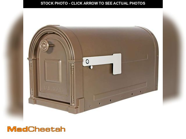 Lot 74-12775523 - Architectural Mailboxes Garrison Venetian Bronze, Large, Steel, Post Mount Mailbox - UNUSED