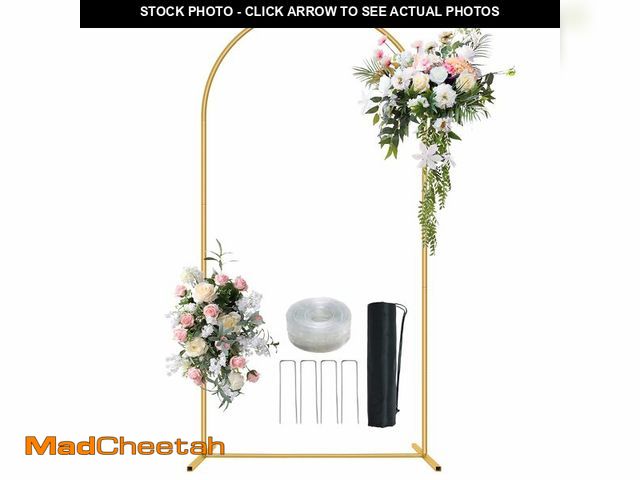 Lot 74-13963151 - Metal Arch Backdrop Stand 7.2FT Gold Wedding Balloon Arched Backdrop Stand Square Arch Frame for Bir...