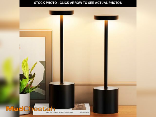 Lot 74-14058228 - Cordless Table Lamp Set of 2, 5000mAh Rechargeable Lamp with Touch Control &amp; Stepless Dimming, 3...