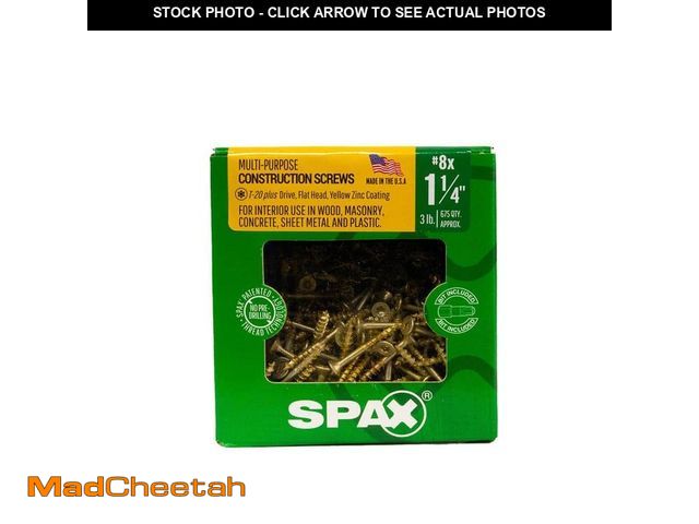 Lot 74-12672561 - SPAX #8 x 1-1/4 in. Interior Flat Head Wood Screws Construction Framing Torx T-Star Plus (675 Each) ...