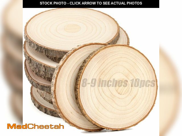 Lot 74-14143130 - 10 pcs Large Unfinished Wood Slices for Centerpieces 8-9 inches Wood Rounds for Tables Decor Rustic ...