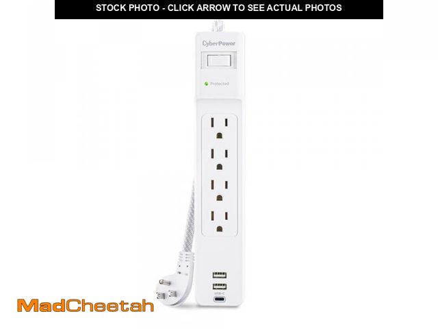 Lot 74-12142324 - 5 Ft. 2 USB-a, 1 USB-C 1500J 4-Outlet Surge Protector - UNUSED