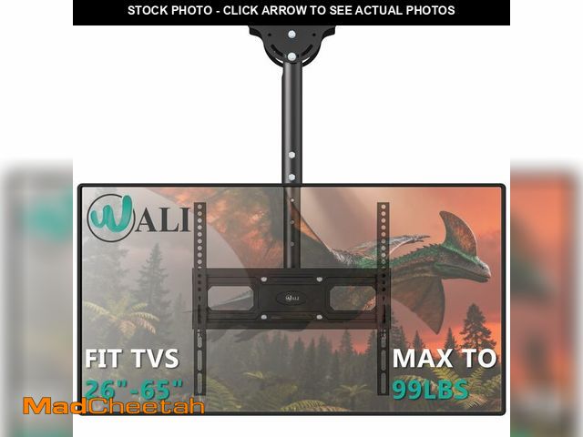 Lot 74-13955814 - WALI Ceiling TV Mount for 26-65 inch, Full Motion Ceiling TV Bracket Fits Most LED, LCD, OLED 4K Fla...
