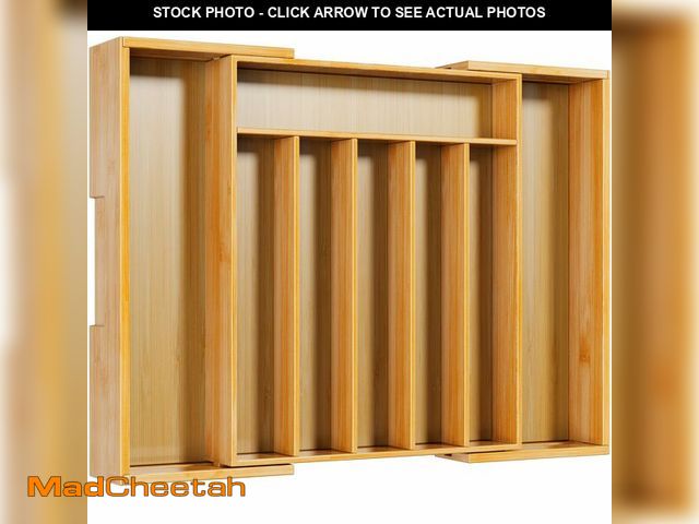 Lot 74-12878314 - Kitsure Large Bamboo Silverware Organizer - Expandable Drawer Organizer for Utensil, Cutlery and Fla...