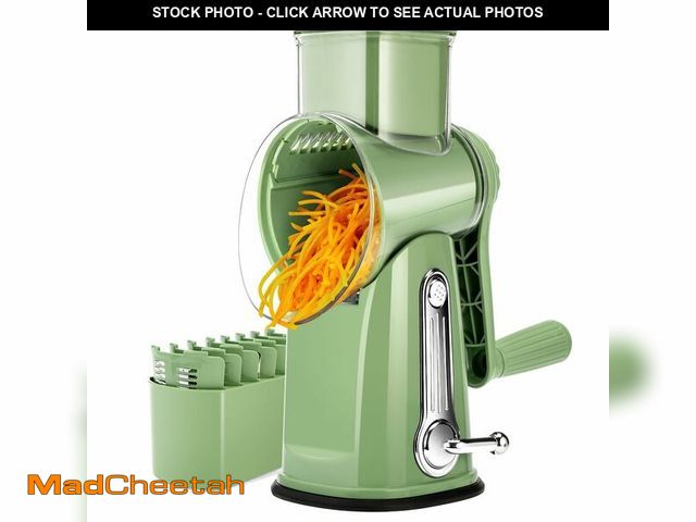 Lot 74-14065093 - SUSTEAS Rotary Cheese Grater with Handle - Vegetable Shredder with 5 Well-designed Blades &amp; Stro...