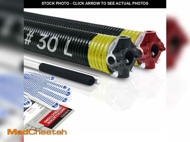 Lot 74-13696823 - KaiMinDogz Pair of 2" Garage Door Torsion Springs Set with Non-Slip Winding Bar &amp; Gloves,High Pr...