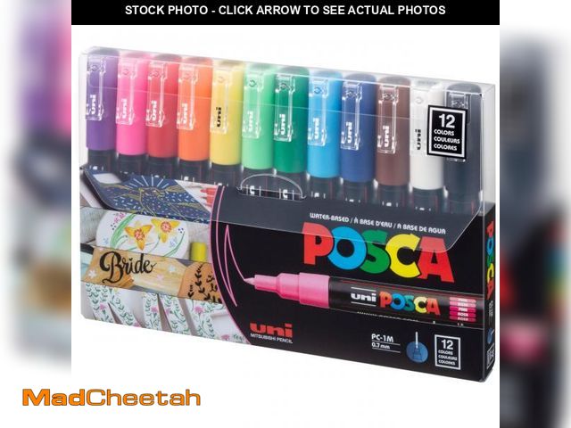 Lot 74-12314528 - Uni-posca Paint Marker Pen - Extra Fine Point - Set of 12 (PC-1M12C) - USED