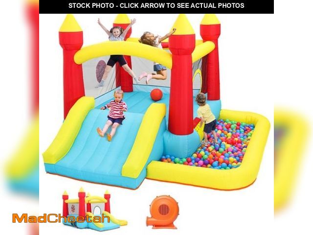 Lot 74-12419761 - (MISSING BLOWER) Toiyjofe Toddler Bounce House &amp; Slide  Inflatable Bouncer with Ball Pit for Kid...