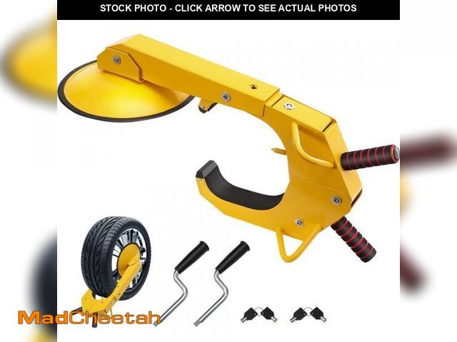 Lot 74-12365551 - SKYSHALO Wheel Lock Clamp, 2-Pack Trailer Wheel Lock, Heavy-Duty Anti Theft Tire Lock, Adjustable Ti...