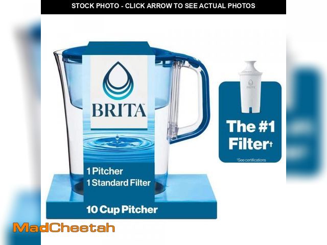 Lot 74-12364962 - Brita Tahoe 10-Cup Large Water Filter Pitcher in Blue with 1-Standard Filter, BPA Free - UNUSED