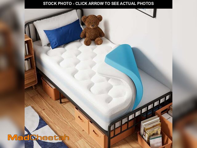 Lot 74-13055594 - OhGeni 4 inch Dual Layer Twin XL Mattress Topper for College Dorm Room Essentials, 2 inch Gel Memory...