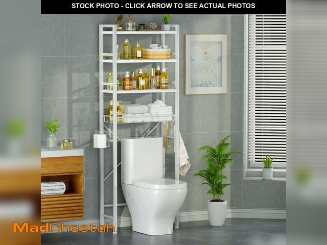 Lot 74-12888564 - Capri Over The Toilet Storage Shelf, 4-Tier Freestanding Bathroom Organizers and Storage, above Toil...