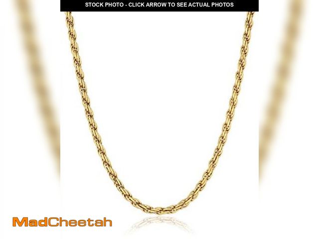 Lot 74-12326008 - Essentials Yellow 14K Gold Plated Sterling Silver Diamond Cut Rope Chain Necklace, 16" (previously  ...