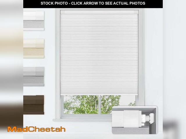Lot 74-14352065 - LazBlinds No Tools No Drill Cordless Cellular Shades, Blackout Light Blocking Honeycomb Shades for H...