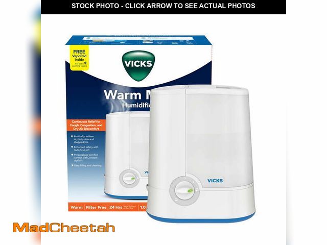 Lot 74-12688243 - 1 gal 400 sq ft Warm Moisture Humidifier, White, V750D1V2 - UNUSED