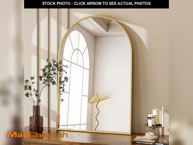 Lot 74-12487411 - BEAUTYPEAK 24"x 36" Bathroom Mirror Wall Vanity Arched Mirror, Gold - UNUSED