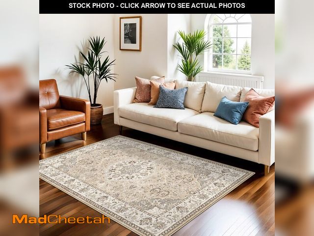 Lot 74-12697491 - 3x5 Living Room Area Rugs: Vintage Washable Non-Slip Rug for Bedroom Dining Room Soft Carpet for Nur...