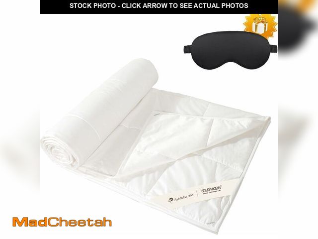 Lot 74-14215619 - YOUR MOON Lightweight Wool Comforter King Size, 100% Australian Wool Filling Duvet Insert, 100GSM, B...