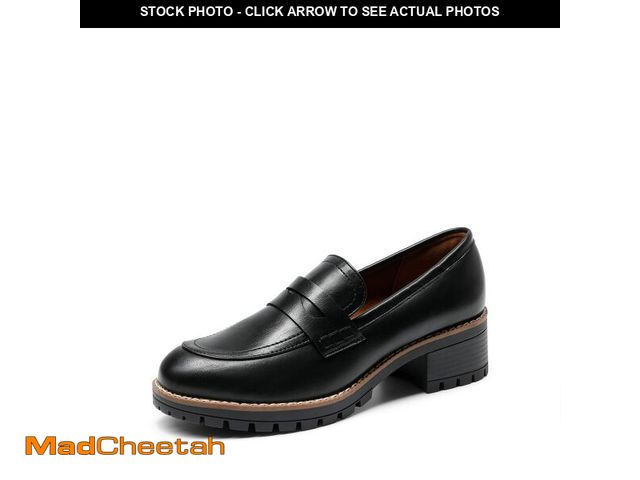 Lot 74-14266485 - DREAM PAIRS Womens Comfortable Platform Chunky Heel Business Casual Loafers,Size 8,Black-Pu,SDLS2319...