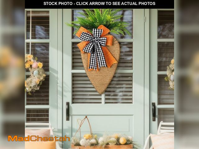 Lot 74-13568241 - Dingion Easter Wreath Easter Carrot Wreath Sign for Front Door Wall Decorations for Outdoor Outside ...
