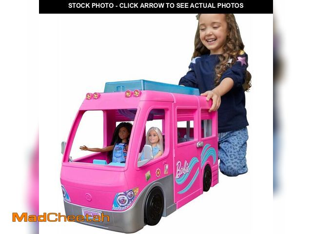 Lot 74-12850634 - Barbie Camper, Doll Playset with 60 Accessories, 30-Inch-Slide and 7 Play Areas, Dream Camper - UNUS...