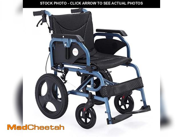 Lot 74-12167654 - Medwarm Foldable Lightweight Wheelchair with Handbrakes, Wheelchairs for Adults, Weights Only 28.5 l...
