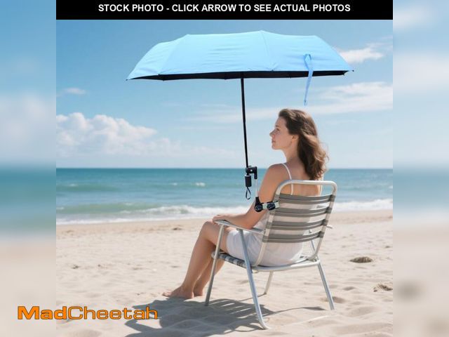 Lot 74-12309323 - LHongL Adjustable Beach Chair Umbrella with Clamp, 40 Inch, UPF 50+, Portable Folding Sun Shade for ...