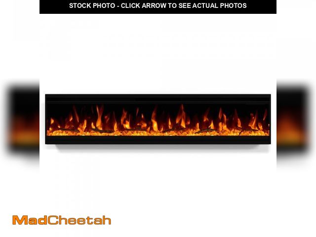 Lot 74-12518399 - 60 inch Electric Fireplace, Ultra-Thin Electric Fireplace Inserts, Ultra-Narrow Frame, Wall Mounted ...