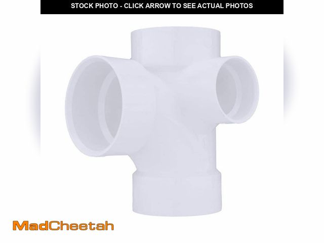 Lot 74-13784673 - Charlotte Pipe 3 in. x 3 in. x 3 in. x 2 in. DWV PVC Sanitary Tee with Right Inlet - UNUSED