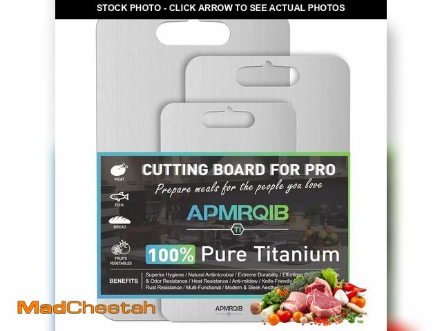 Lot 74-13240135 - APMRQIB Titanium Cutting Boards for Kitchen,100% Pure Titanium Cutting Board Set of 3, Double Sided ...