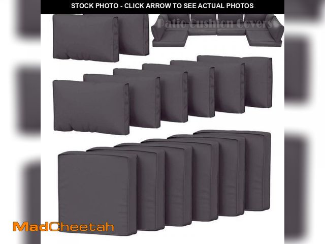 Lot 74-12216846 - HYuMCCyhT 14Pcs Outdoor Cushion Covers for Patio Furniture Replacement Splashproof UV-Resistant Inel...
