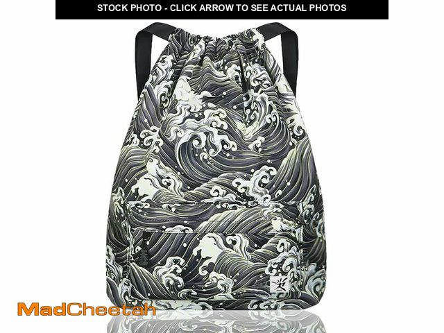 Lot 74-12607093 - Risefit Waterproof Drawstring Bag, Drawstring Backpack, Gym Bag Sackpack Sports Backpack for Women -...