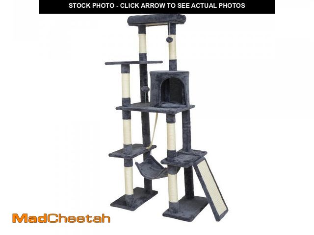 Lot 74-12541045 - Psicway Large Cat Tree,65-inch Tall Multi-Level Cat Tower with Sisal-Covered Scratching Posts, Condo...