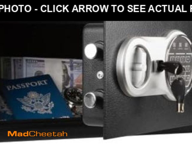 Lot 74-12098470 - Safe Box - Digital Security Box with Keypad and 2 Manual Override Keys - Protect Money, Jewelry, Pas...