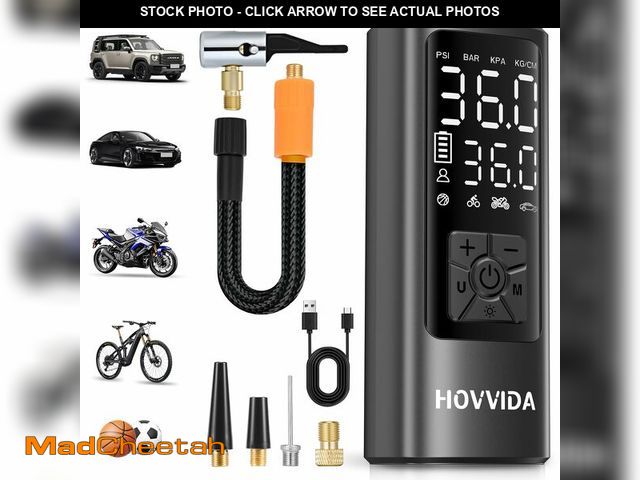 Lot 74-14148576 - HOVVIDA Tire Inflator Portable Air Compressor, Bike Pump, Air Pump for Car Tires 150PSI with Digital...