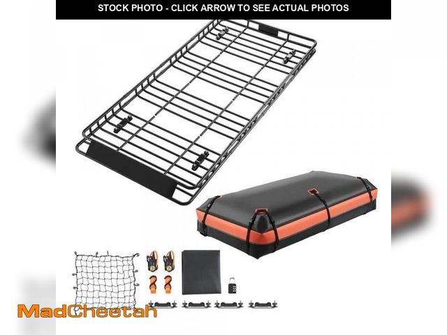 Lot 74-12364803 - SKYSHALO Roof Rack Basket, 84 x 39 x 4.1 in., Universal Rooftop Cargo Carrier with 7.9x3.9x10.2in. C...