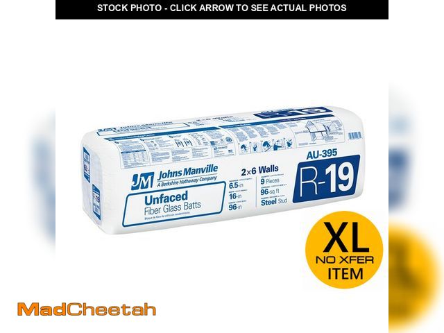 Lot 74-12824185 - Johns Manville Sound Control R- 19 Wall Unfaced Fiberglass Batt Insulation (1056-TOTAL SQ.FT, 96-sq ...