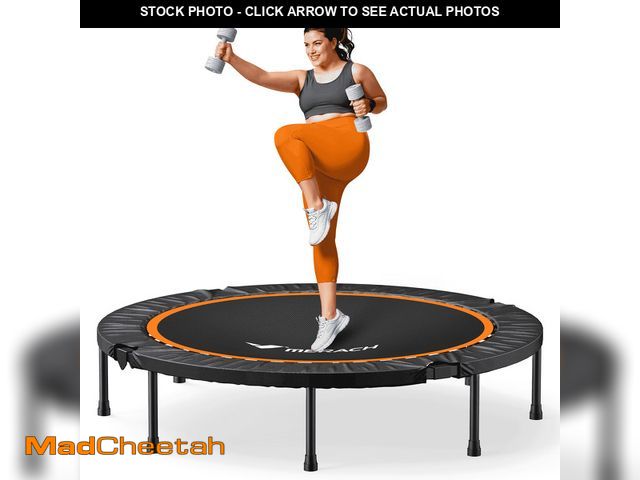 Lot 74-12549714 - MERACH 48" Mini Trampoline for Adults &amp; Kids, Indoor/Outdoor Rebounder Trampoline with Adjustabl...