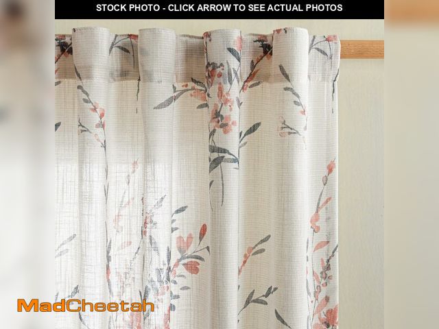 Lot 74-14429670 - MYSKY HOME Floral Sheer Curtains for Living Room 84 Inches Long Light Filtering Window Treatment Set...