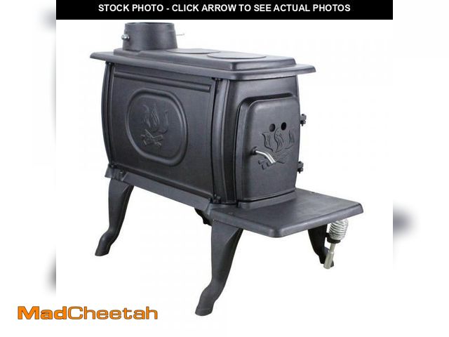 Lot 74-12165465 - (CORNER ON TOP IS CRACKED) US Stove 900 Sq. Ft. Cast Iron Wood Stove - UNUSED