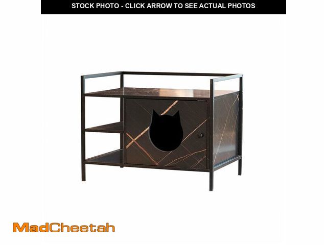 Lot 74-12664507 - Metal-Frame Cat Litter Box Enclosure Furniture, Multi-Functional Storage Cabinet with Odor Control, ...