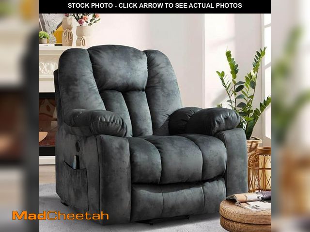 Lot 74-12517646 - Bestier 40.6" W Grey Oversize Power Lift Recliner Chair with Massage and Heating - UNUSED