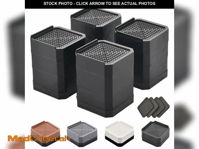 Lot 74-13714221 - EclatBain Bed Risers Furniture Risers Heavy-Duty Rectangular Adjustable Block Lift to 3 inches and 4...